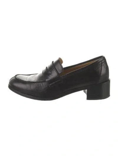 Pre-owned The Row Vera Leather Loafers In Black