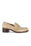 The Row Vera Leather Loafers In Bark