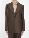 The Row Vermont Single-breasted Structured Jacket With Back Vent In Brown