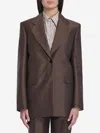 The Row Vermont Single-breasted Structured Jacket With Back Vent In Brown