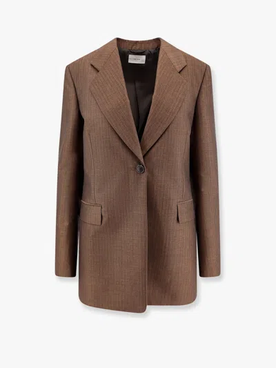 The Row Vermont Mohair And Wool Blazer In Brown