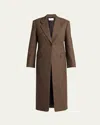 The Row Vermontine One-button Wool Coat In Brown Melange