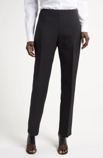 The Row Vesco Double Face Virgin Wool Ankle Pants In Black