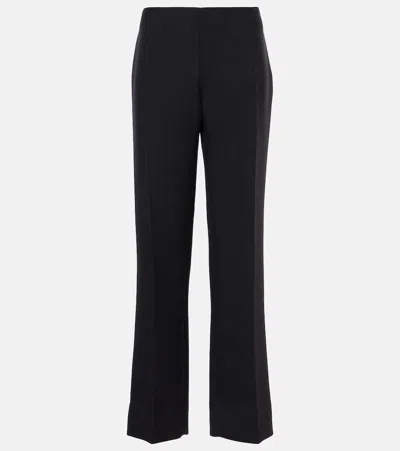 The Row Vesco Wool Straight Pants In Black