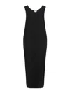 The Row Sleeveless Midi Dress With Viscose-polyester Blend In Black