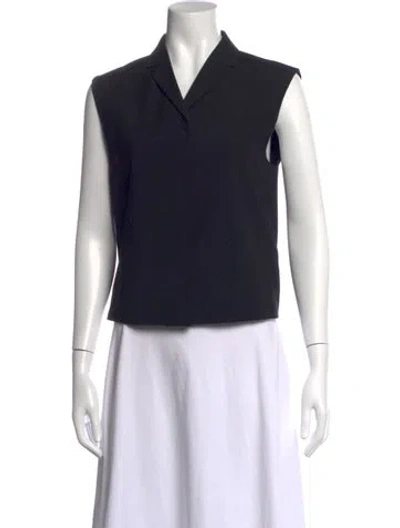 Pre-owned The Row Vestina Virgin Wool Top In Black/blue