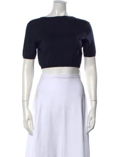 Pre-owned The Row Vic Sweater Wool Crop Top In Blue