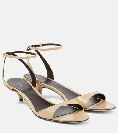 The Row Vika 35 Leather Sandals In Beige