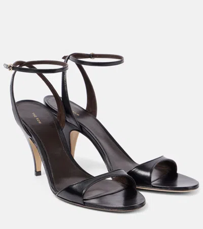 The Row Vika 80 Leather Sandals In Black