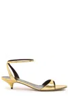 The Row Vika Ankle Strap 35 Metallic Leather Sandals In Gold