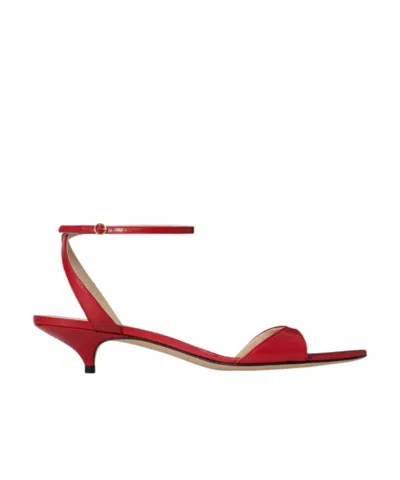 The Row Vika Ankle-strap Kitten Heels In Red