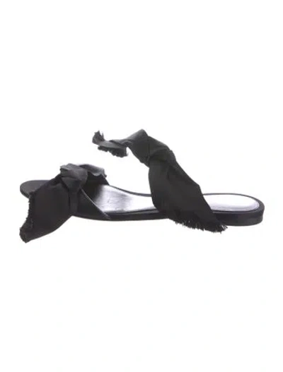 Pre-owned The Row Vika Knot Satin Slides In Black