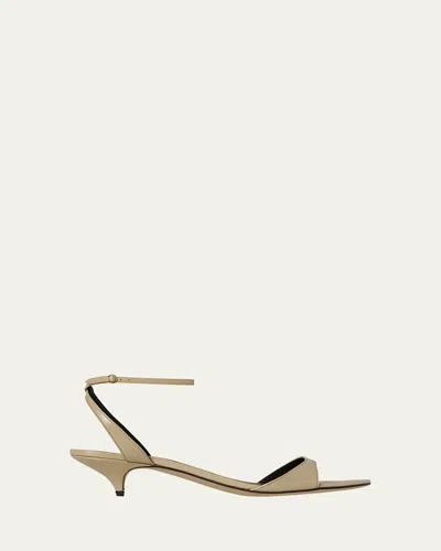 THE ROW VIKA LEATHER ANKLE-STRAP SANDALS