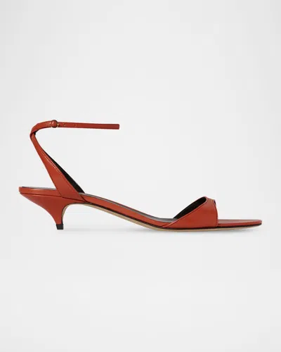 THE ROW VIKA LEATHER ANKLE-STRAP SANDALS