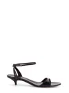 The Row Black Vika Ankle Strap Kitten Heeled Sandals In Black