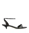 The Row Black Vika Ankle Strap Kitten Heeled Sandals In Black