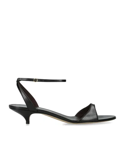 The Row Vika Leather Heeled Sandals 35 In Black