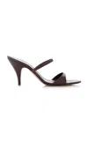 The Row Vika Leather Sandals In Burgundy