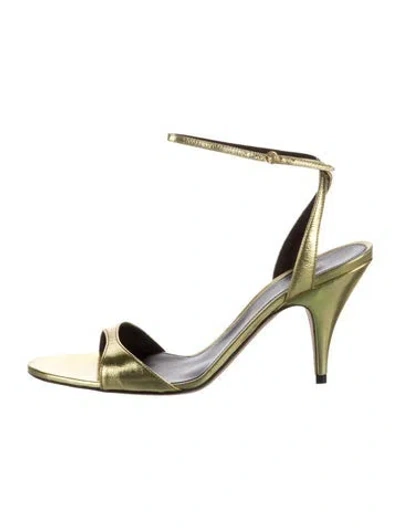 Pre-owned The Row Vika Leather Sandals In Gold