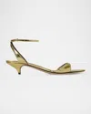 The Row Vika Metallic Ankle-strap Sandals In Gold
