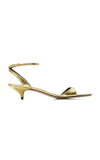THE ROW VIKA METALLIC LEATHER SANDALS