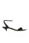 The Row Black Vika Ankle Strap Kitten Heeled Sandals In Black