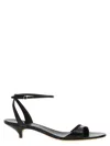 The Row Black Vika Ankle Strap Kitten Heeled Sandals