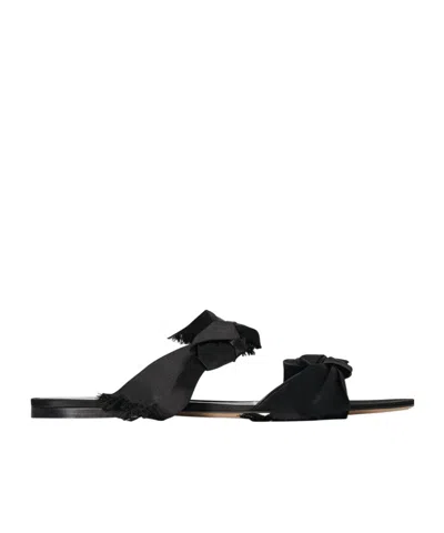 The Row Vika Satin Knot Slippers In Black