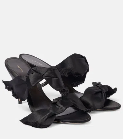 The Row Vika Satin Sandals In Black
