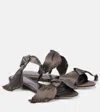 The Row Vika Knotted Satin Sandals In Brown