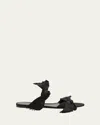 The Row Vika Knotted Satin Sandals In Black