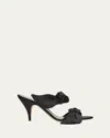 The Row Vika Knotted Satin Sandals In Black