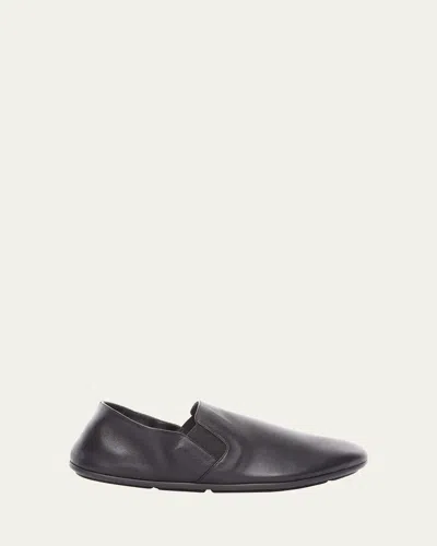 The Row Vincit Lambskin Ballerina Flats In Black