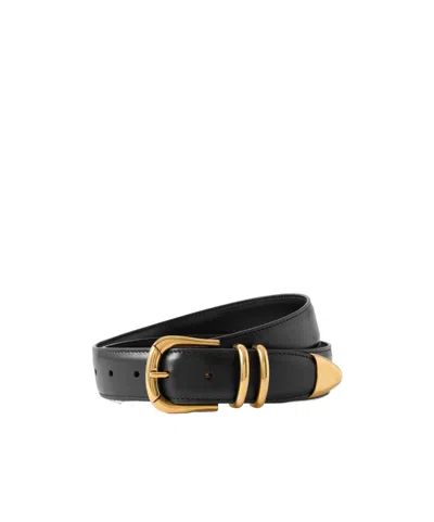 The Row Leather Belt In Black