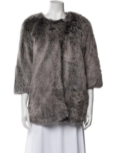 Pre-owned The Row Vintage Faux Fur Jacket In Gray