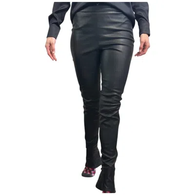 Pre-owned The Row Vintage  Leather Riding Pant Leggings In Midnight Navy Size M Authentic In Blue