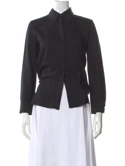 Pre-owned The Row Vintage Virgin Wool Blouse In Black