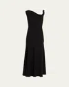 The Row Violetta Asymmetric Silk Dress In Black