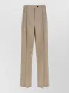 The Row Virgil Tailored Trousers Belt Loops Pleats Pockets In Brown