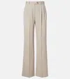 The Row Virgil Pleated Wool-gabardine Wide-leg Pants In Gray