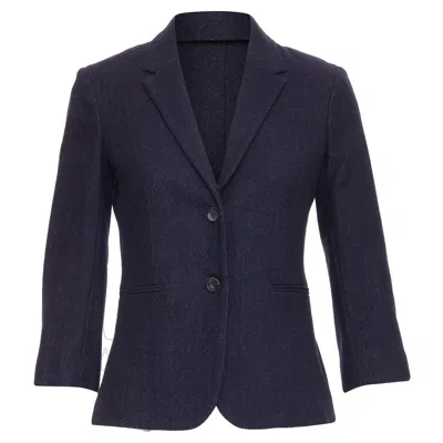Pre-owned The Row Virgin Wool Angora Single Breasted Blazer In Blue