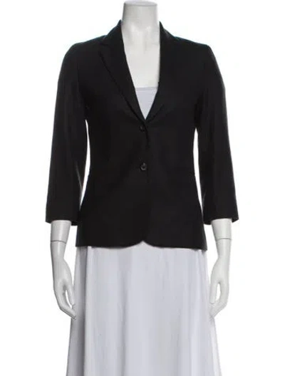 Pre-owned The Row Virgin Wool Blazer In Black