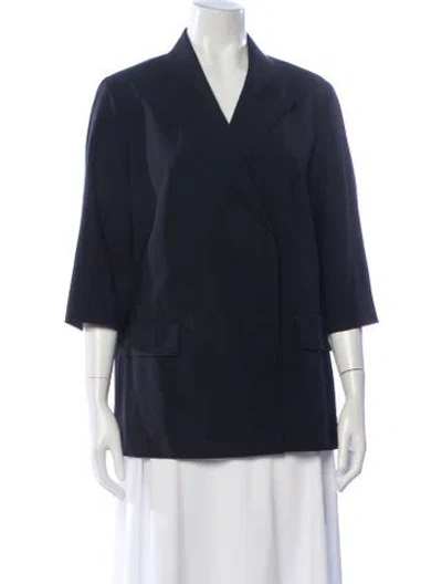 Pre-owned The Row Virgin Wool Blazer In Blue