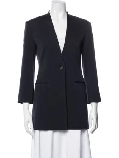 Pre-owned The Row Virgin Wool Blazer In Blue