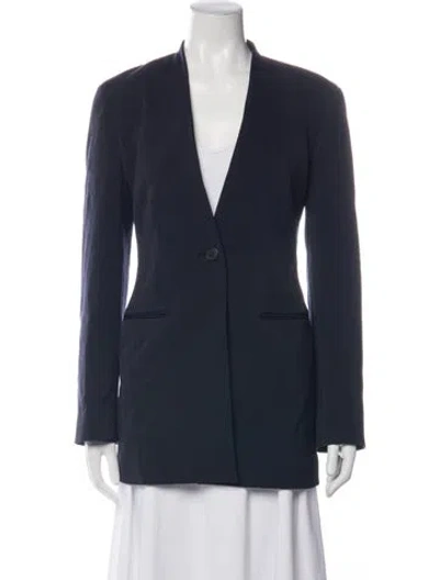 Pre-owned The Row Virgin Wool Blazer In Blue