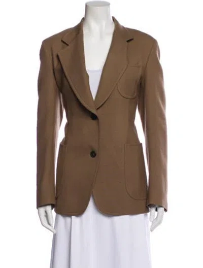 Pre-owned The Row Virgin Wool Blazer In Brown