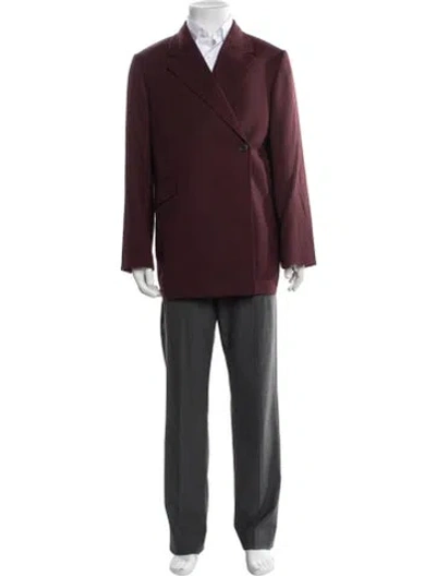 Pre-owned The Row Virgin Wool Blazer In Burgundy