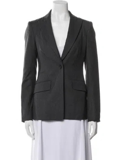 Pre-owned The Row Virgin Wool Blazer In Gray