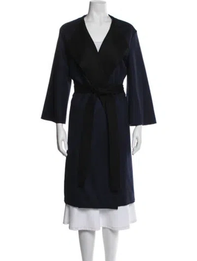Pre-owned The Row Virgin Wool Coat In Blue