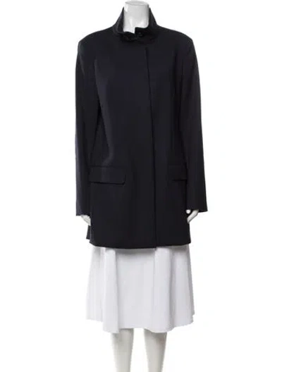 Pre-owned The Row Virgin Wool Coat In Blue